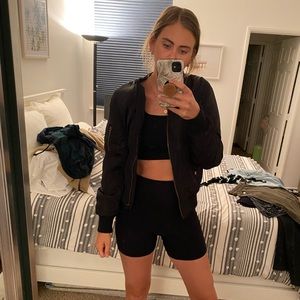 Black fleece lined bomber jacket